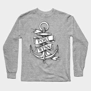 Portwenn Port Isaac Cornwall Anchor Long Sleeve T-Shirt